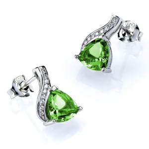 Aretes con Peridoto en Plata .925