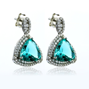 Aretes de Paraiba Grande En Plata
