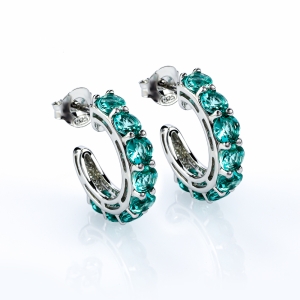 Aretes de Paraiba con Plata Aros