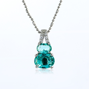 Dije de Plata con 2 Piedras de Paraiba