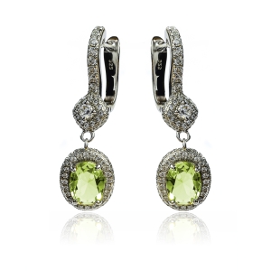 Hermoso Juego de Dije y Aretes de Plata .925 con Alejandrita Amarilla