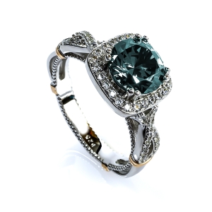 Anillo de Alejandrita en Plata .925 Azul a Verde