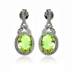 Juego de Dije y Aretes de Plata .925 con Alejandrita Amarilla