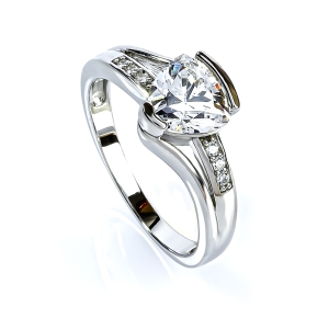 Anillo de Plata .925 Compromiso 8 mm x 7 mm Piedra