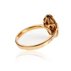 0.60 Ctw Anillo de Oro Amarillo de 14K con Diamante Chocolate