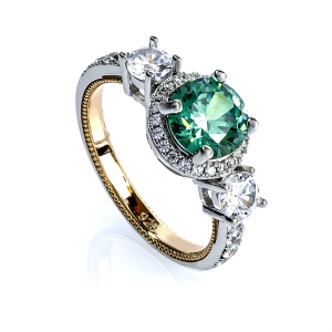 6 mm Anillo de Alejandrita Cambia de Color Con Baño de Oro