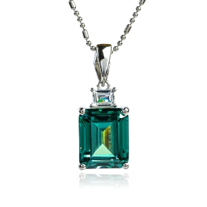 Alejandrita Bicolor ( Verde/Azul ) Dije de Plata Fina .925