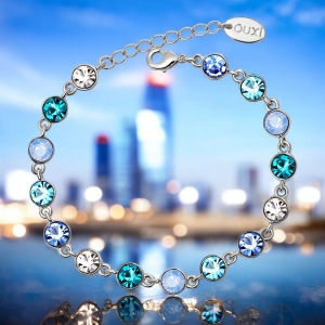 Hermosa Pulsera de Swarovski con Cristales Azul