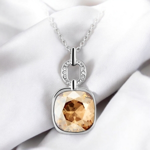 Precioso Collar de Swarovski con Rodio Color Ámbar