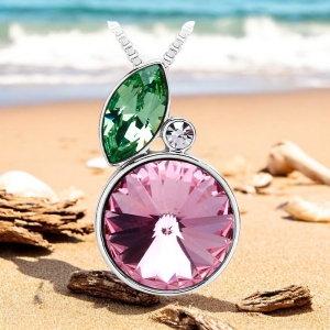 Bonito Collar Citrus Color Rosa de Cristal Swarovski