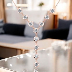 Collar de Cristales Swarovski con Baño de Oro Rosa de 18K