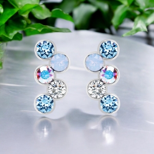 Aretes de Swarovski en Forma de círculos tonos en Azul