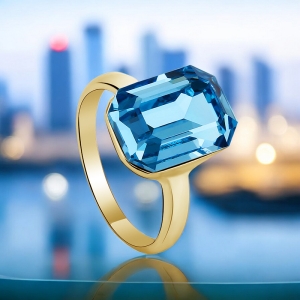 Anillo de Cristal Swarovski Color Azul