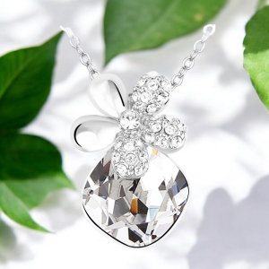 Elegante Collar de Cristal Swarovski Blanco