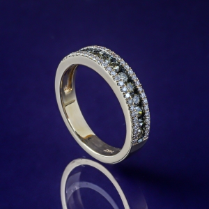 0.76 Ctw Anillo de Oro Amarillo de 14K con Diamante Chocolate