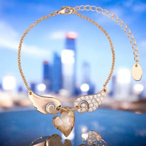 Pulsera de Corazón color Champagne