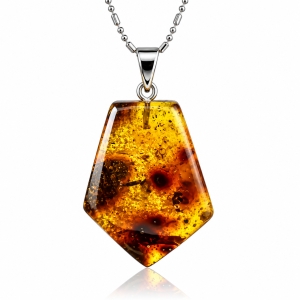 Amber Silver Pendant Genuine Amber