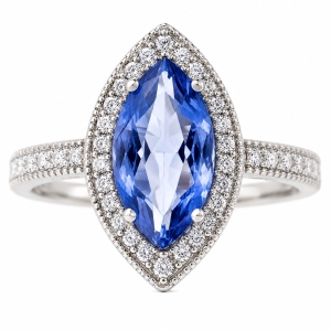 Anillo Hermoso de Alejandrita en Plata ( Azul a Morado )