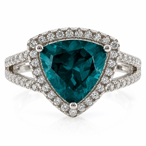 Anillo con una Gema de Alejandrita ( Azul/Verde ) en Plata de Ley .925