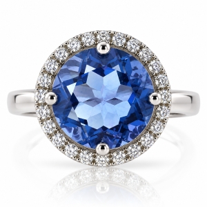Anillo de Alejandrita Azul a Morado en Plata