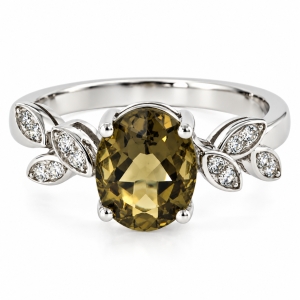 Anillo de Alejandrita Bicolor en Plata .925 ( Verde/Marrón )
