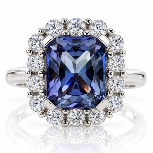 Anillo de Alejandrita ( Azul/Morado) en Plata .925