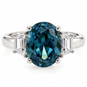 Anillo de Alejandrita ( Azul/Verde) en Plata .925