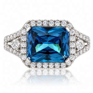 Anillo de Alejandrita en Plata Fina de Ley ( Verde/Azul )