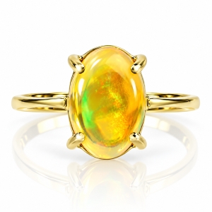 Anillo de Opalo Mexicano 14K Oro Amarillo