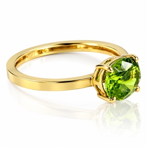 Anillo de Peridoto Genuina en Oro de 14K