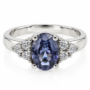 Anillo de Plata con Alejandrita Bicolor ( Morado/Rosa )