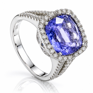 Anillo de Plata de Ley con Alejandrita Azul a Morado