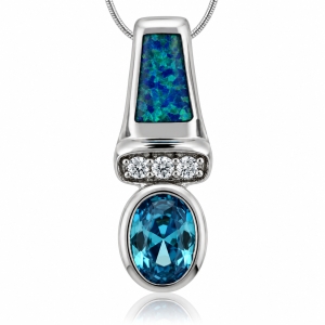 Collar de Plata y Ópalo con Piedra Topacio