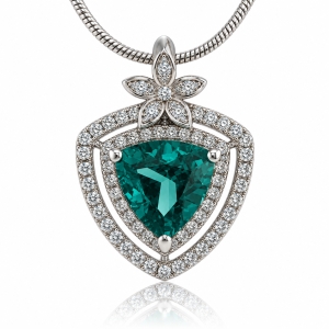 Elegante Dije con Alejandrita Bicolor en Plata .925