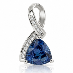 Dije de Plata Fina .925 con Alejandrita Bicolor ( Azul/Verde )