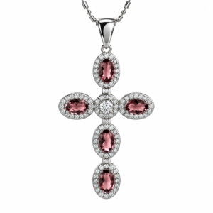 Cruz de Plata Con Alejandrita Cambia de Color