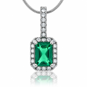 Dije con Esmeralda en Plata de Ley .925
