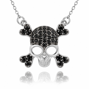 Dije de Calavera en Plata .925 con Incrustaciones