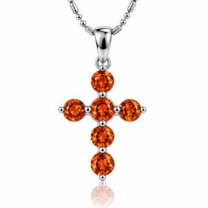 Dije de Cruz con Opalo de Fuego Plata .925 30 mm x 15 mm