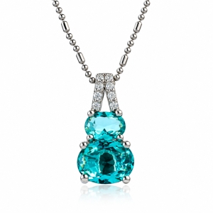 Dije de Plata con 2 Piedras de Paraiba