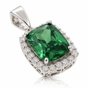 Dije de Plata de Ley con Alejandrita Bicolor ( Verde/Azul )