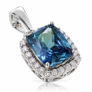Dije de Plata de Ley con Alejandrita Bicolor ( Verde/Azul )