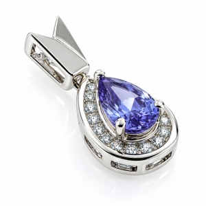 Dije de Tanzanita en Plata de Ley .925
