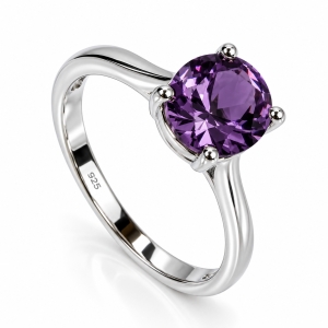 Elegante Anillo de Plata de Ley con 8 mm x 6 mm Alejandrita