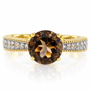 Anillo de Topacio con Baño de Oro