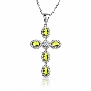 Cruz de Plata Con Alejandrita