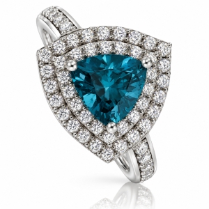 Anillo de Alejandrita corte Triangular en Plata .925