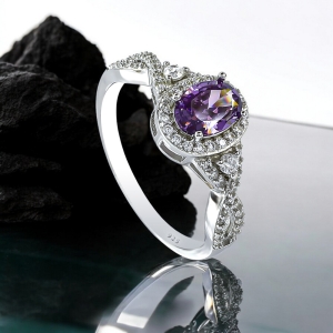 Anillo de Amatista en Plata .925 7 mm x 5 mm