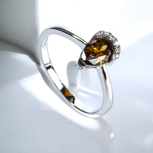 Sterling Silver Anillo de Diamante Chocolate