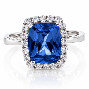 Anillo de Topacio Azul en Plata .925